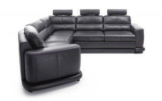 Contemporary Sectional Sleeper in Italian Leather