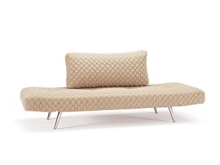 Comfy Daybed Sofa Bed in Sand Finish with Textured Upholstery