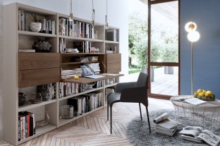 Contemporary Wall Unit with Bookcase Feature