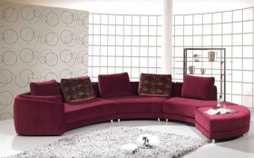 Contemporary Microsuede Fabric Sectional