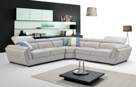 Advanced Adjustable Modern Leather L-shape Sectional with Pillows