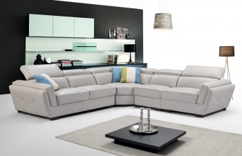 Advanced Adjustable Modern Leather L-shape Sectional with Pillows