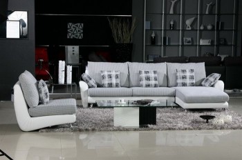 Extravagant Microfiber Curved Corner Sofa