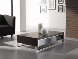 Rectangular Shape Coffee Table with Steel Feet
