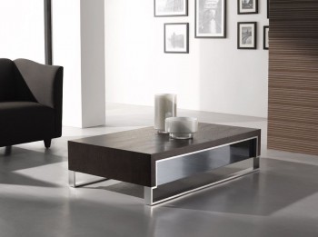 Rectangular Shape Coffee Table with Steel Feet