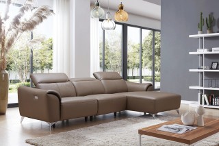 Luxurious Leather Sectional with Chaise