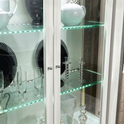 White Modern Glass Door China with Lights