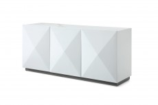 White Modern Buffet with Convex Doors White Modern Buffet with Convex Doors