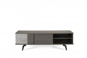 Italian Modern Faux Concrete and Grey TV Stand