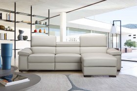Exquisite Full Leather Sectional with Chaise