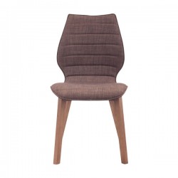 Solid Wood Dining Chair Upholstered in Graphite or Tobacco Fabric