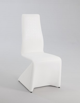 Fully Upholstered Contemporary White Contour Back Side Chair