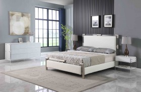 Sophisticated Leather Luxury Bedroom Set