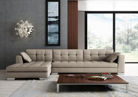 Luxury Tufted Designer All Leather Sectional