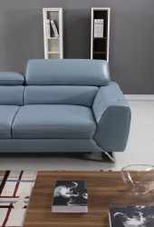 Graceful Tufted Italian Top Grain Leather Sectional Sofa