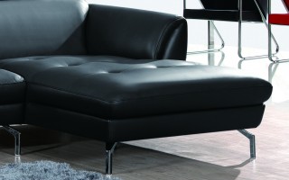 Exotic Half Leather Sectional with Chaise
