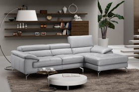 High-class Leather Sectional with Chaise