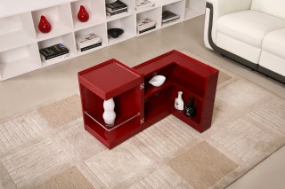 Contemporary Coffee End Table with Mini Storage Bar Inside