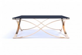 Beautiful Modern Rose gold and Smoked Glass Coffee Table