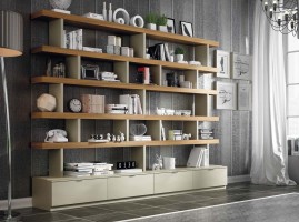 Exclusive Natural Wood Wall Unit for Living Room