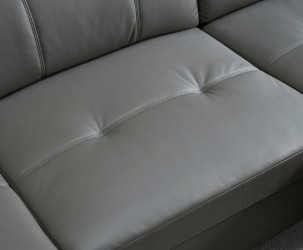 Contemporary Dark Grey Leather Sofabed Sectional