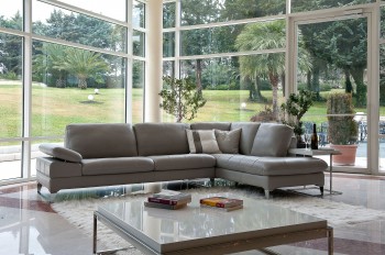 Refined Covered in All Leather Sectional