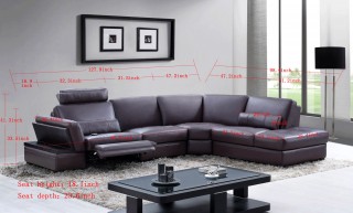 Exquisite Leather Upholstery Corner L-shape Sofa