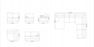 Adjustable Advanced Half Sectional Upholstered in Real Leather