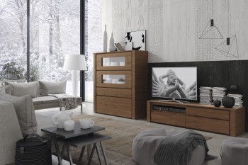 Adorable Americano Finish Wall Unit