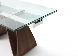 Stylish Glass Top Leather Modern Dinner Table Set