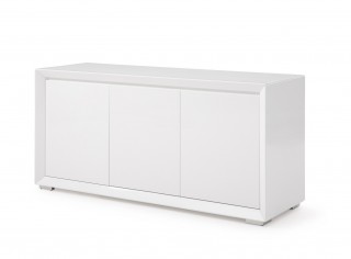 Elegant White Buffet with Stainless Steel Legs