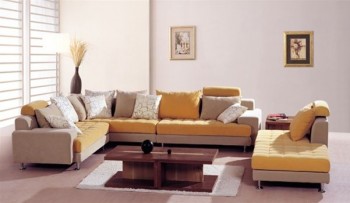 Contemporary Style Microsuede Fabric Sectional
