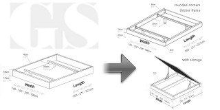 Lacquered Made in Spain Wood Platform and Headboard Bed