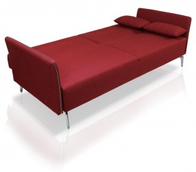 Superb Contemporary Red Fabric Single Convertible Sofa Bed