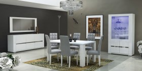 High-class Recatngular Top Microfiber Dinette Tables and Chairs