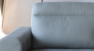 Italian Leather Sofa Set with Tufted Seats