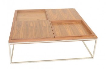 Coffee Table with Stainless Steel Base