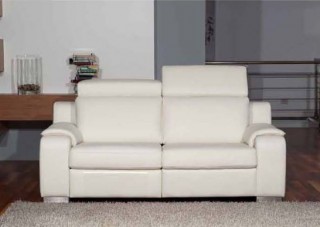 Contemporary White Leather Living Room Sofa Set