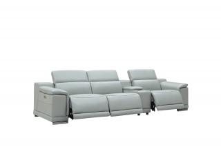 Contemporary Stylish Leather 3Pc Sofa Set with Chrome Legs