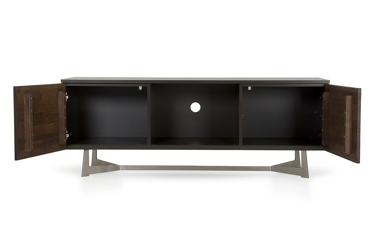 Beautiful Dark Oil Stained Solid Aged Oak TV Stand - Click Image to Close