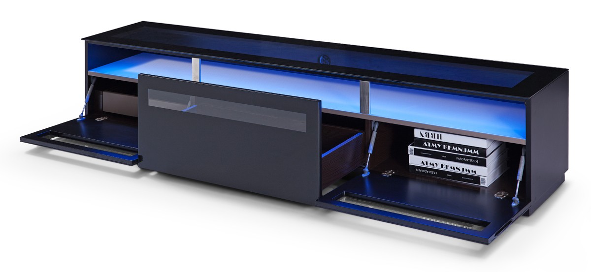 Brown Oak Blue Led Light And Glass Top Tv Stand Chicago Illinois Vig Brown Oak Blue Led Light And Glass Top Tv Stand Larger Image