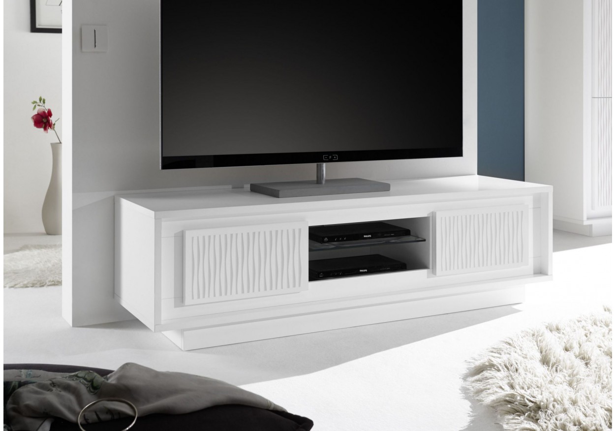 Contemporary Entertainment Unit with Designer Doors Oklahoma Oklahoma