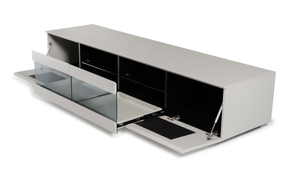 Light Grey Plasma TV Stands with Doors - Click Image to Close