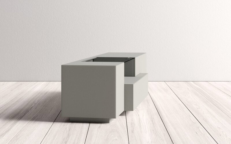 Grey Finish Contemporary Functional Entertainment TV Stand