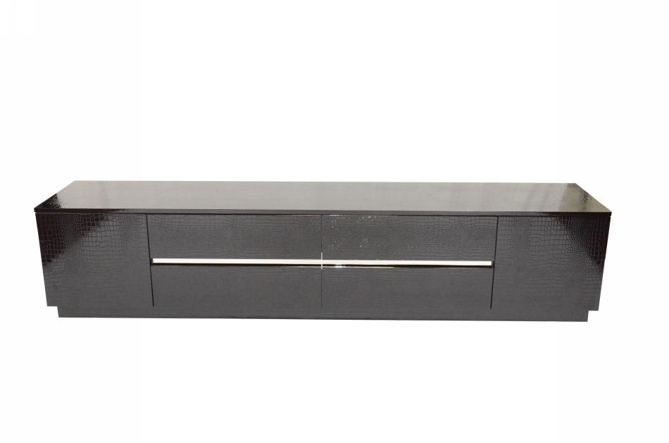 Black Crocodile Texture and Lacquer TV Unit - Click Image to Close