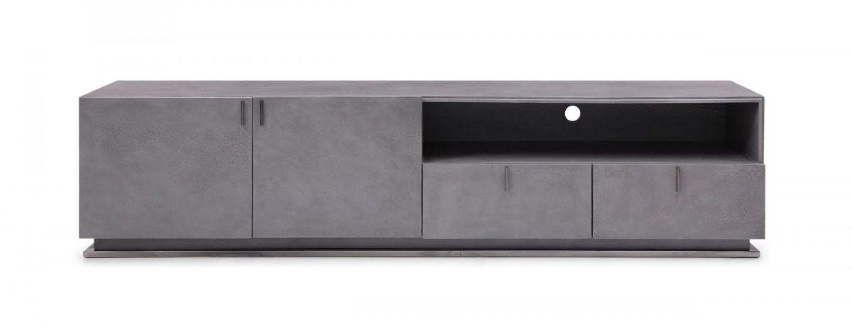 Modern Grey Crackle TV Stand - Click Image to Close