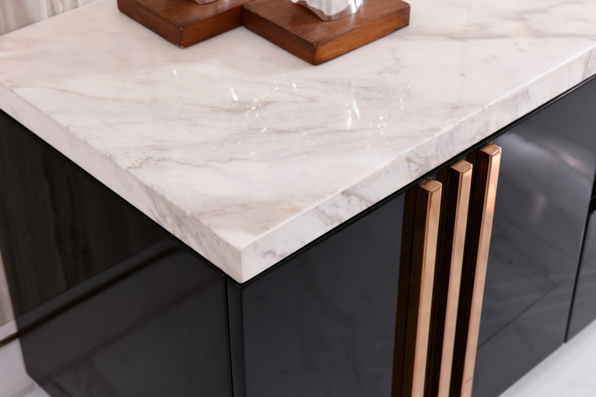 Modern Marble and Rosegold TV Stand