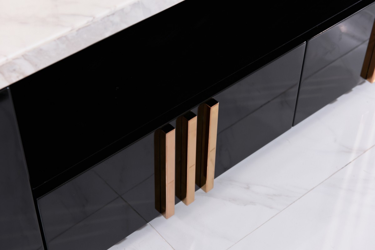 Modern Marble and Rosegold TV Stand - Click Image to Close