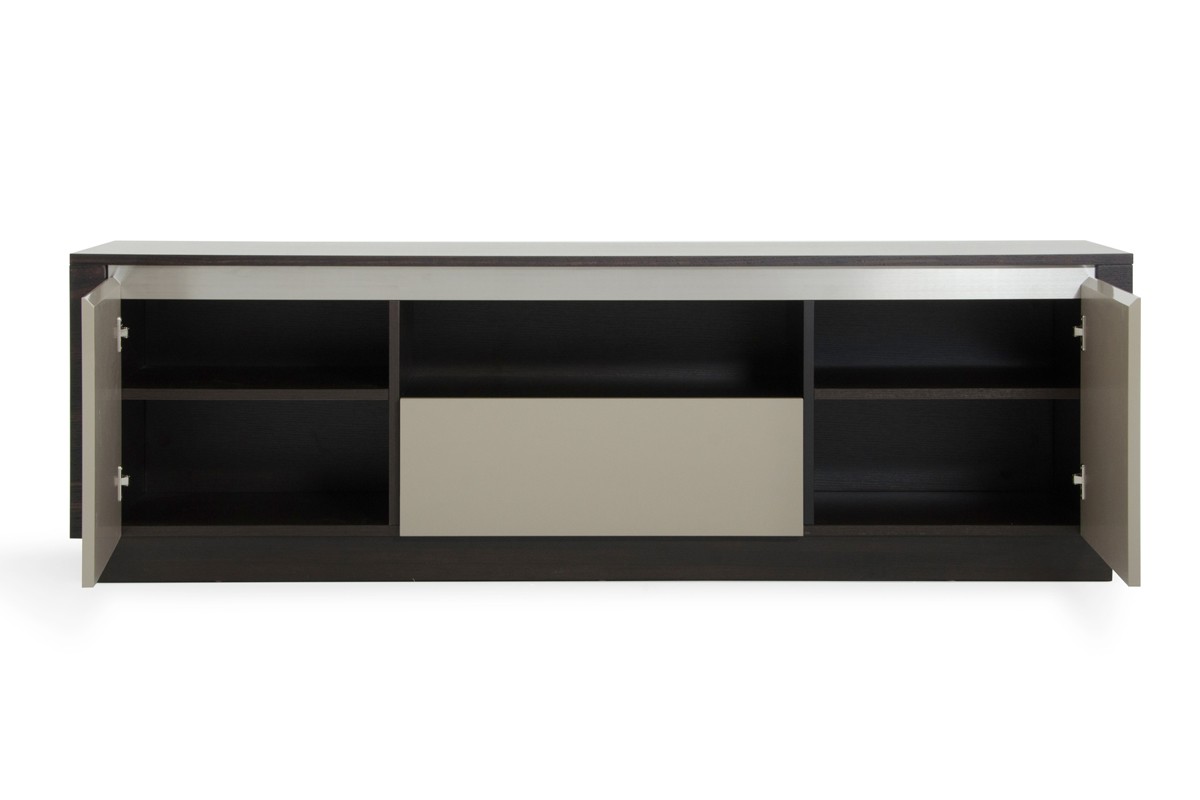 Modern Oak and Grey Gloss TV Stand - Click Image to Close