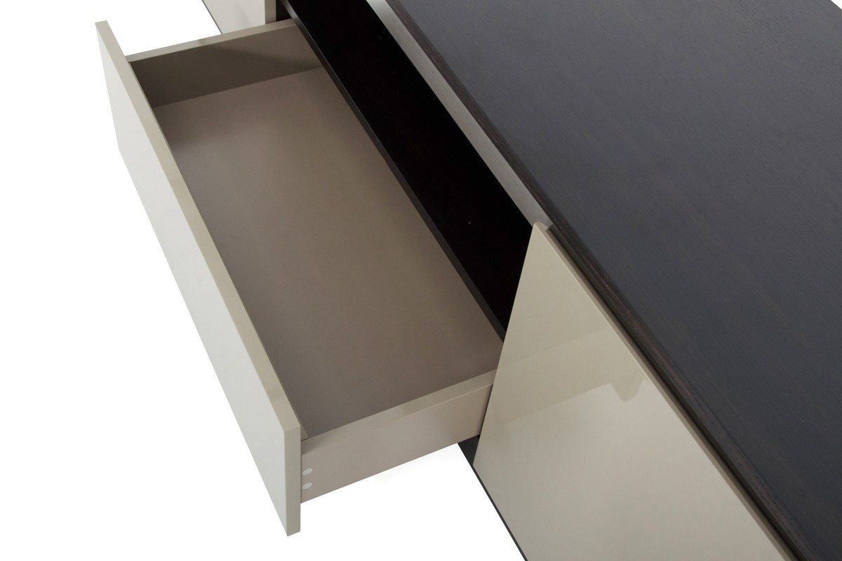 Modern Oak and Grey Gloss TV Stand - Click Image to Close